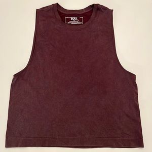 SoulCycle maroon boxy cropped tank - perfect for working out! Size XS